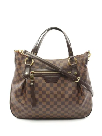 Pre-owned Louis Vuitton 2011 Evora Mm Two-way Handbag In Brown