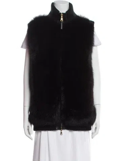 Pre-owned Louis Vuitton 2011 Fur Fur Vest In Black