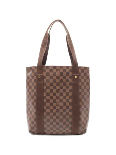 Pre-owned Louis Vuitton 2011 Hippopotamus Damier Ebene Tote Bag In Brown
