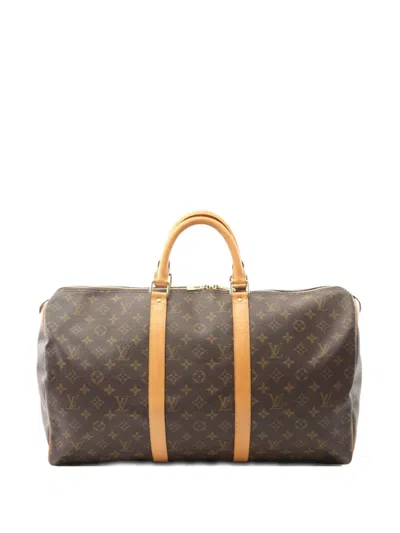 Pre-owned Louis Vuitton 2011 Keepall 50 Monogram Pattern Boston Bag In Brown