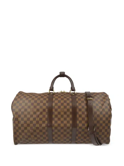 Pre-owned Louis Vuitton 2011 Keepall 55 Bandoulière Two-way Travel Bag In Brown