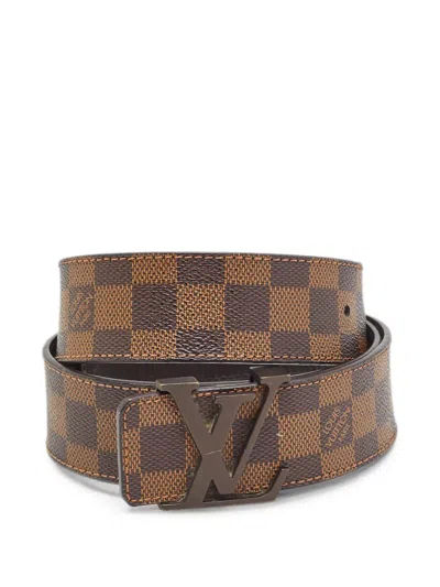 Pre-owned Louis Vuitton 2011 Lv Initiales Adjustable-fit Belt In Brown