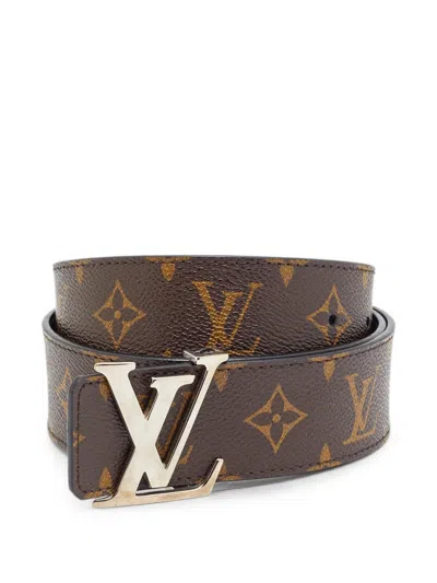 Pre-owned Louis Vuitton 2011 Lv Initiales Reversible Belt In Brown