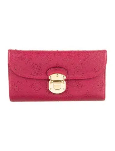 Pre-owned Louis Vuitton 2011 Lv Monogram Amelia Wallet In Red