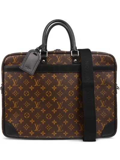 Pre-owned Louis Vuitton 2011 Macassar Laptop Bag In Brown