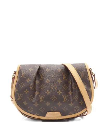 Pre-owned Louis Vuitton 2011 Menilmontant Monogram Pm Shoulder Bag In Brown