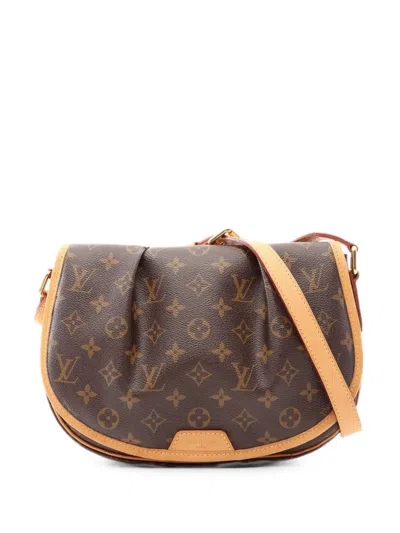 Pre-owned Louis Vuitton 2011 Menilmontant Pm Monogram Shoulder Bag In Brown