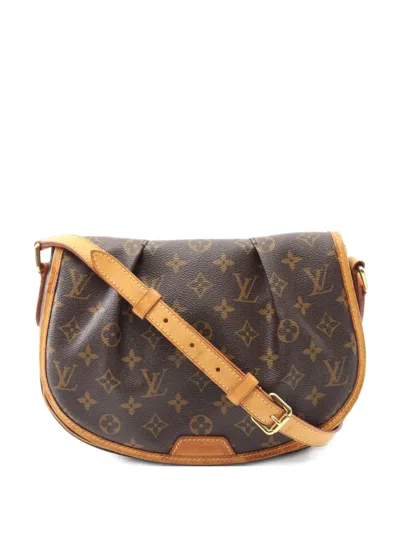 Pre-owned Louis Vuitton 2011 Menilmontant Pm Shoulder Bag In Brown
