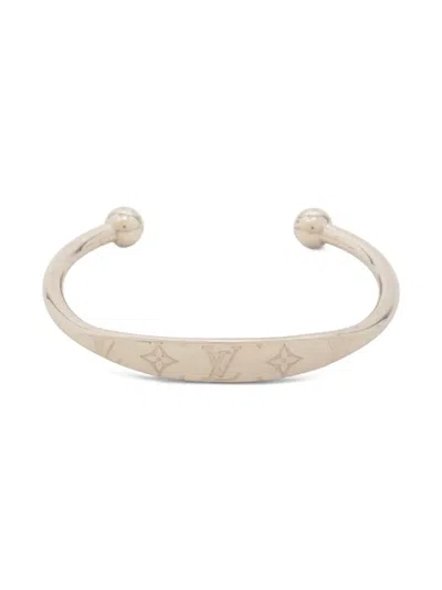 Pre-owned Louis Vuitton 2011 Monogram Bangle Bracelet In Silver