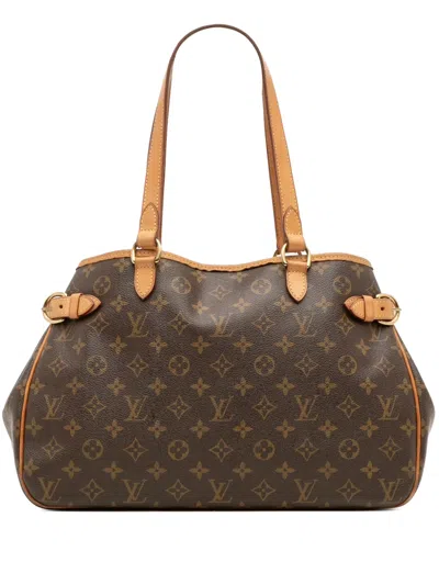 Pre-owned Louis Vuitton 2011 Monogram Batignolles Horizontal Tote Bag In Brown