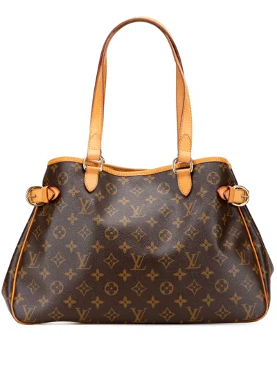 Pre-owned Louis Vuitton 2011 Monogram Batignolles Horizontal Tote Bag In Brown