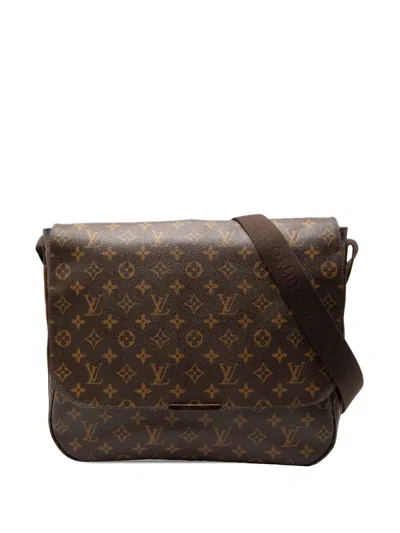 Pre-owned Louis Vuitton 2011 Monogram Beaubourg Messenger Mm Crossbody Bag In Brown