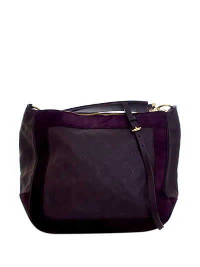 Pre-owned Louis Vuitton 2011 Monogram Empreinte Audacieuse Mm Satchel In Purple