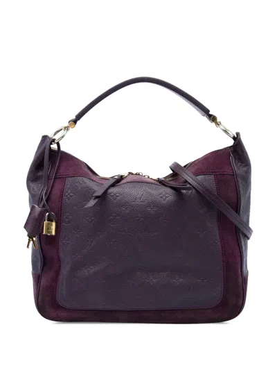 Pre-owned Louis Vuitton 2011 Monogram Empreinte Audacieuse Mm Satchel In Purple