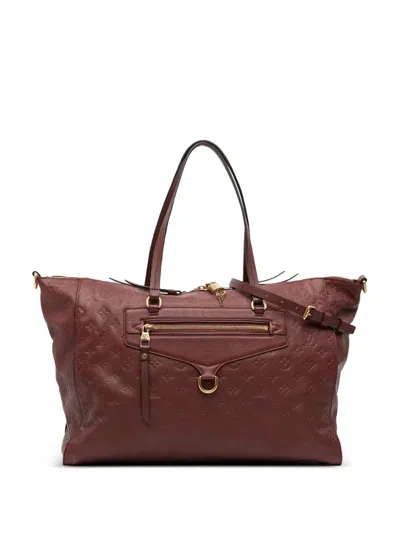 Pre-owned Louis Vuitton 2011 Monogram Empreinte Lumineuse Gm Satchel In Red