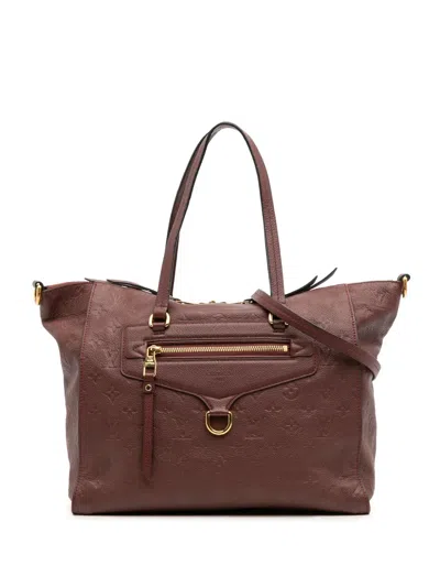Pre-owned Louis Vuitton 2011 Monogram Empreinte Lumineuse Pm Satchel In Red