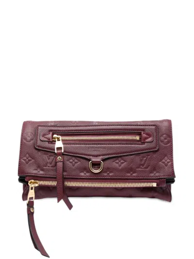 Pre-owned Louis Vuitton 2011 Monogram Empreinte Petillante Clutch Bag In Red