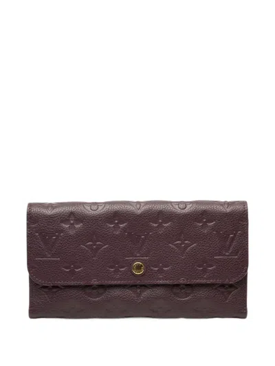 Pre-owned Louis Vuitton 2011 Monogram Empreinte Sarah Wallet Long Wallets In Purple