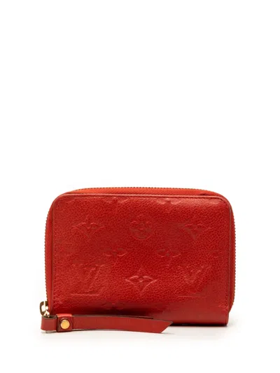Pre-owned Louis Vuitton 2011 Monogram Empreinte Secret Compact Wallet Small Wallets In Red