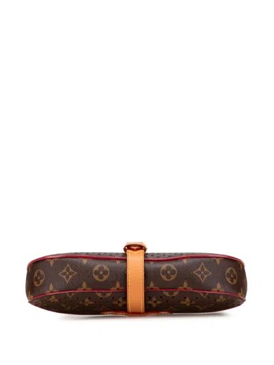 Pre-owned Louis Vuitton 2011 Monogram Flore Saumur Clutch Bag In Brown