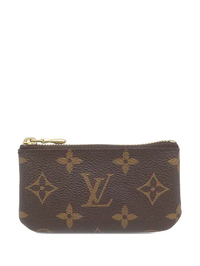 Pre-owned Louis Vuitton 2011 Monogram Key Pouch Coin Pouch In Brown