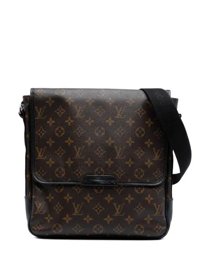 Pre-owned Louis Vuitton 2011 Monogram Macassar Bass Mm Crossbody Bag In Brown