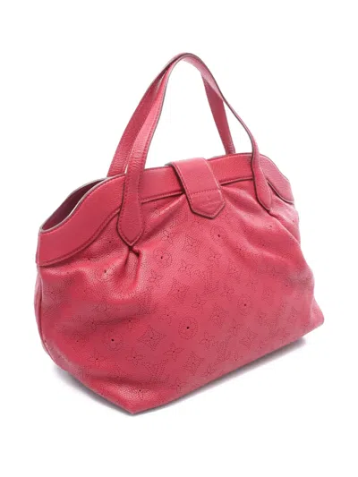 Pre-owned Louis Vuitton 2011 Monogram Mahina Cirrus Pm Handbag In Pink