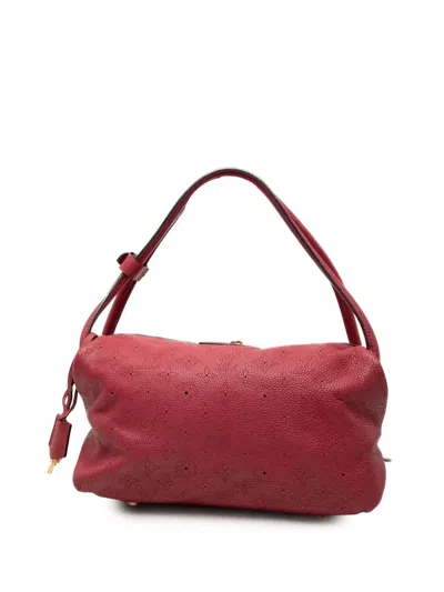 Pre-owned Louis Vuitton 2011 Monogram Mahina Galatea Pm Shoulder Bag In Red