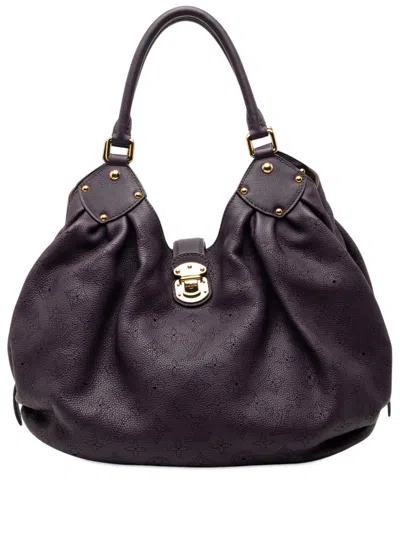 Pre-owned Louis Vuitton 2011 Monogram Mahina L Hobo Bag In Purple