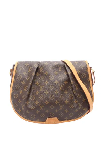 Pre-owned Louis Vuitton 2011 Monogram Menilmontant Mm Crossbody Bag In Brown