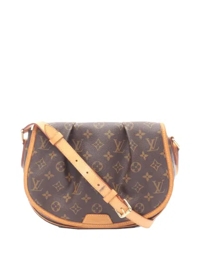 Pre-owned Louis Vuitton 2011 Monogram Menilmontant Pm Crossbody Bag In Brown