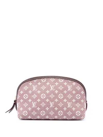 Pre-owned Louis Vuitton 2011 Monogram Mini Lin Cosmetic Pouch In Pink
