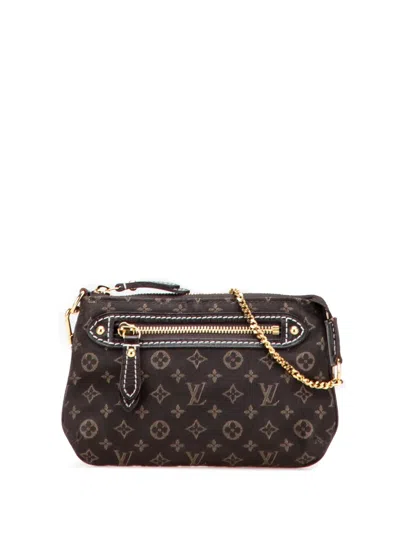 Pre-owned Louis Vuitton 2011 Monogram Mini Lin Mini Pochette Accessoires Handbag In Brown