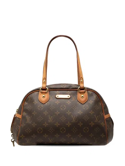 Pre-owned Louis Vuitton 2011 Monogram Montorgueil Pm Handbag In Brown