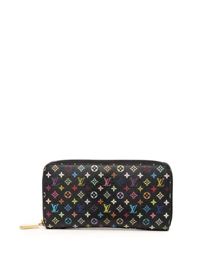 Pre-owned Louis Vuitton 2011 Monogram Multicolore Zippy Wallet Long Wallets In Black