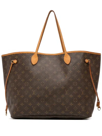 Pre-owned Louis Vuitton 2011 Monogram Neverfull Gm Tote Bag In Brown