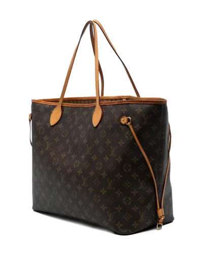 Pre-owned Louis Vuitton 2011 Monogram Neverfull Gm Tote Bag In Brown