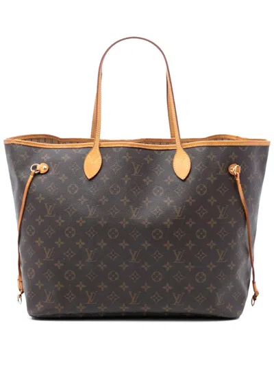 Pre-owned Louis Vuitton 2011 Monogram Neverfull Gm Tote Bag In Brown