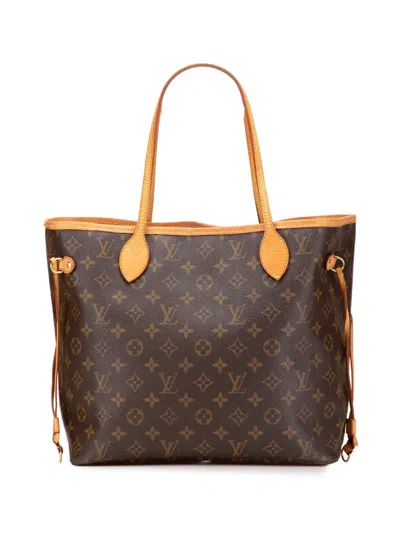 Pre-owned Louis Vuitton 2011 Monogram Neverfull Mm Tote Bag In Brown