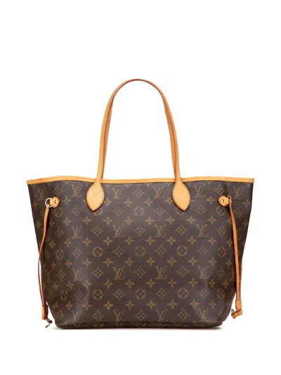 Pre-owned Louis Vuitton 2011 Monogram Neverfull Mm Tote Bag In Brown