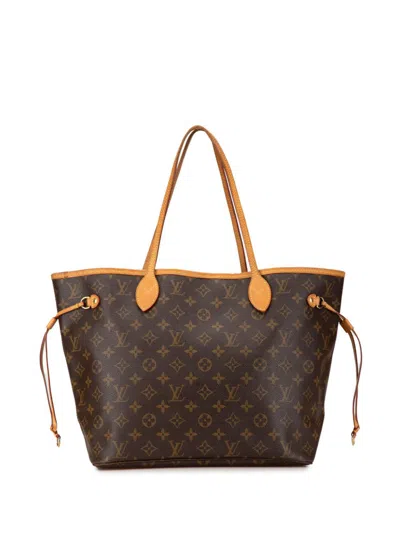 Pre-owned Louis Vuitton 2011 Monogram Neverfull Mm Tote Bag In Brown