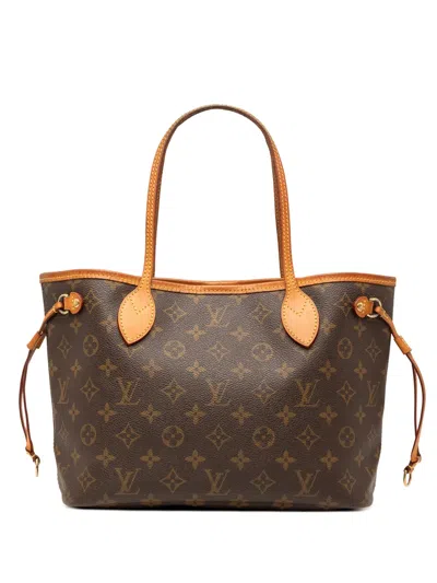 Pre-owned Louis Vuitton 2011 Monogram Neverfull Pm Tote Bag In Brown