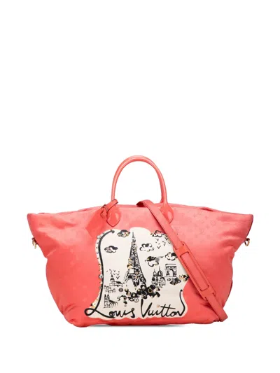 Pre-owned Louis Vuitton 2011 Monogram Nylon Nouvelle Vague Beach Bag Satchel In Pink