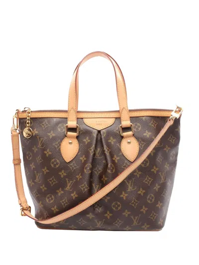 Pre-owned Louis Vuitton 2011 Monogram Palermo Pm Satchel In Brown