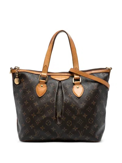 Pre-owned Louis Vuitton 2011 Monogram Palermo Pm Satchel In Brown