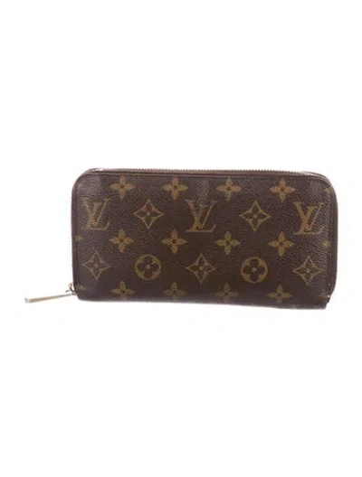 Pre-owned Louis Vuitton 2011 Monogram Pattern Zippy Wallet In Brown