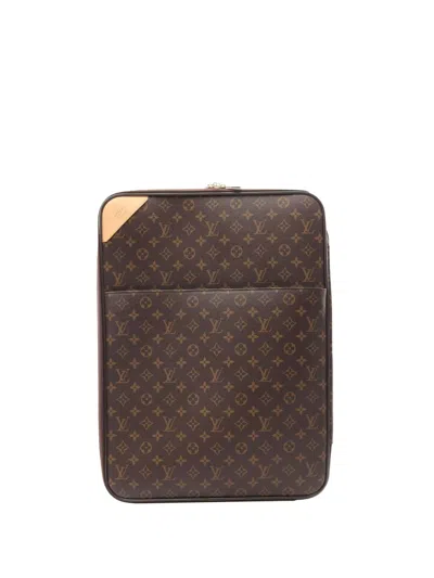 Pre-owned Louis Vuitton 2011 Monogram Pegase 55 Travel Bag In Brown