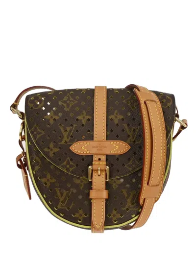 Pre-owned Louis Vuitton 2011 Monogram Perfo Chantilly Pm Shoulder Bag In Brown