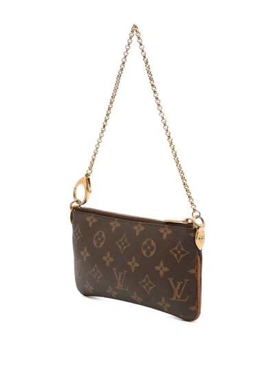 Pre-owned Louis Vuitton 2011 Monogram Pochette Milla Mm Shoulder Bag In Brown