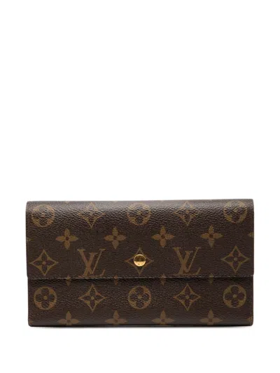 Pre-owned Louis Vuitton 2011 Monogram Porte Tresor International Long Wallets In Brown